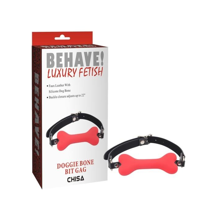 Behave! Doggie Bone Bit Gag (Red) - Chisa - BDSM Sex Toy Behave! Doggie Bone Bit Gag (Red) - Chisa - BDSM Sex Toy