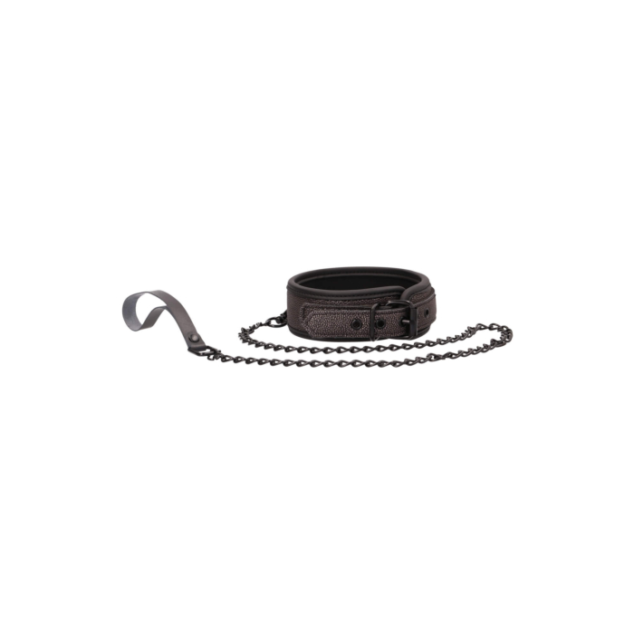 Ouch - Elegant Collar with Leash - Titanium Grey Ouch - Elegant Collar with Leash - Titanium Grey