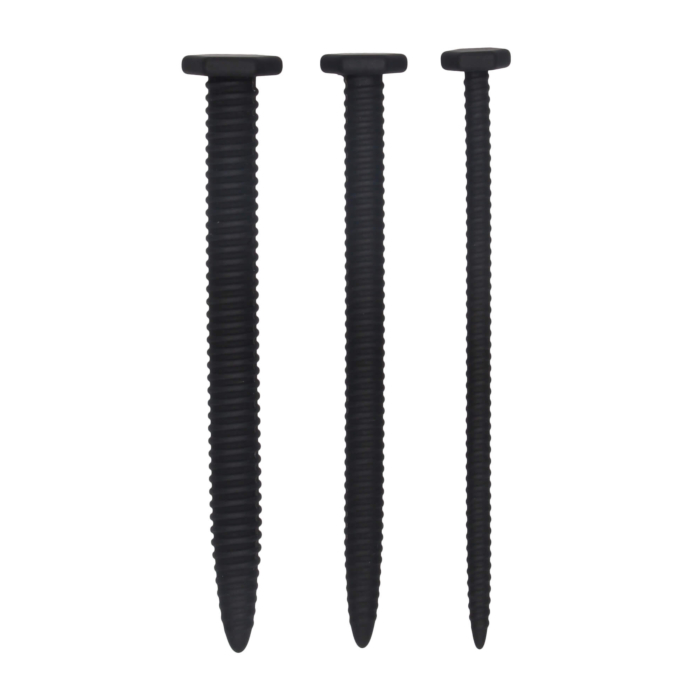 Silicone Screw Plug Set - Urethral Sounding - Black Silicone Screw Plug Set - Urethral Sounding - Black