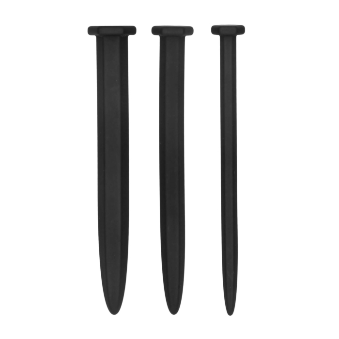 Silicone Rugged Nail Plug Set - Urethral Sounding - Black Silicone Rugged Nail Plug Set - Urethral Sounding - Black