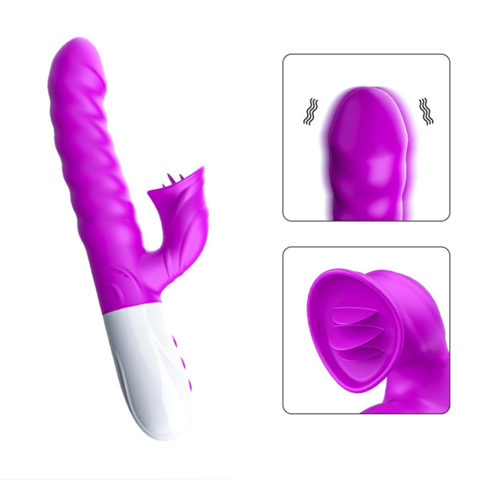 Heating Rabbit Vibrator with 7 Functions - Purple